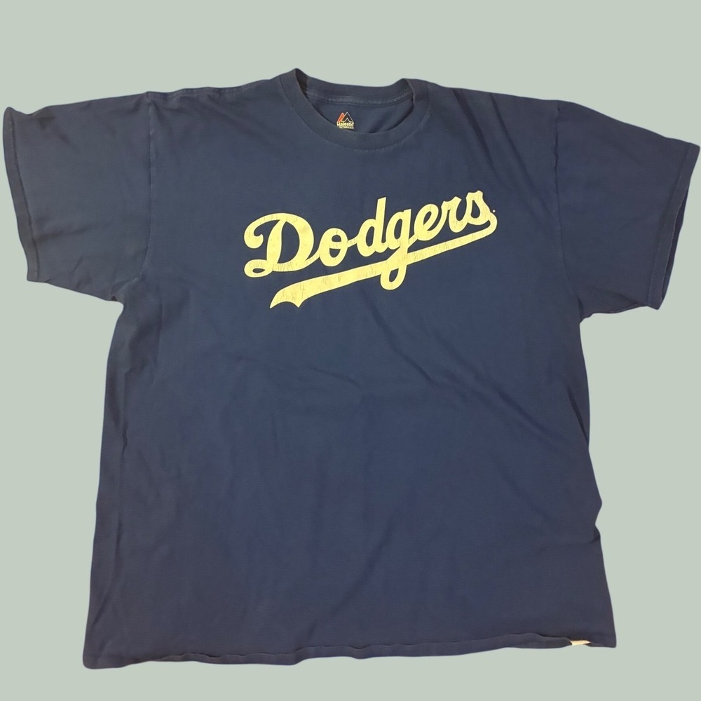 Majestic Los Angeles Dodgers T Shirt Mens XL Blue MLB Baseball Graphic Tee